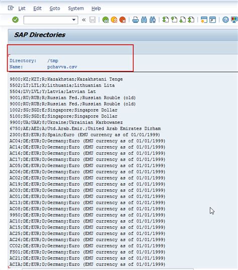 It consists of a fixed (folder and file name) and a variable part (the current date). . Read csv file from al11 abap